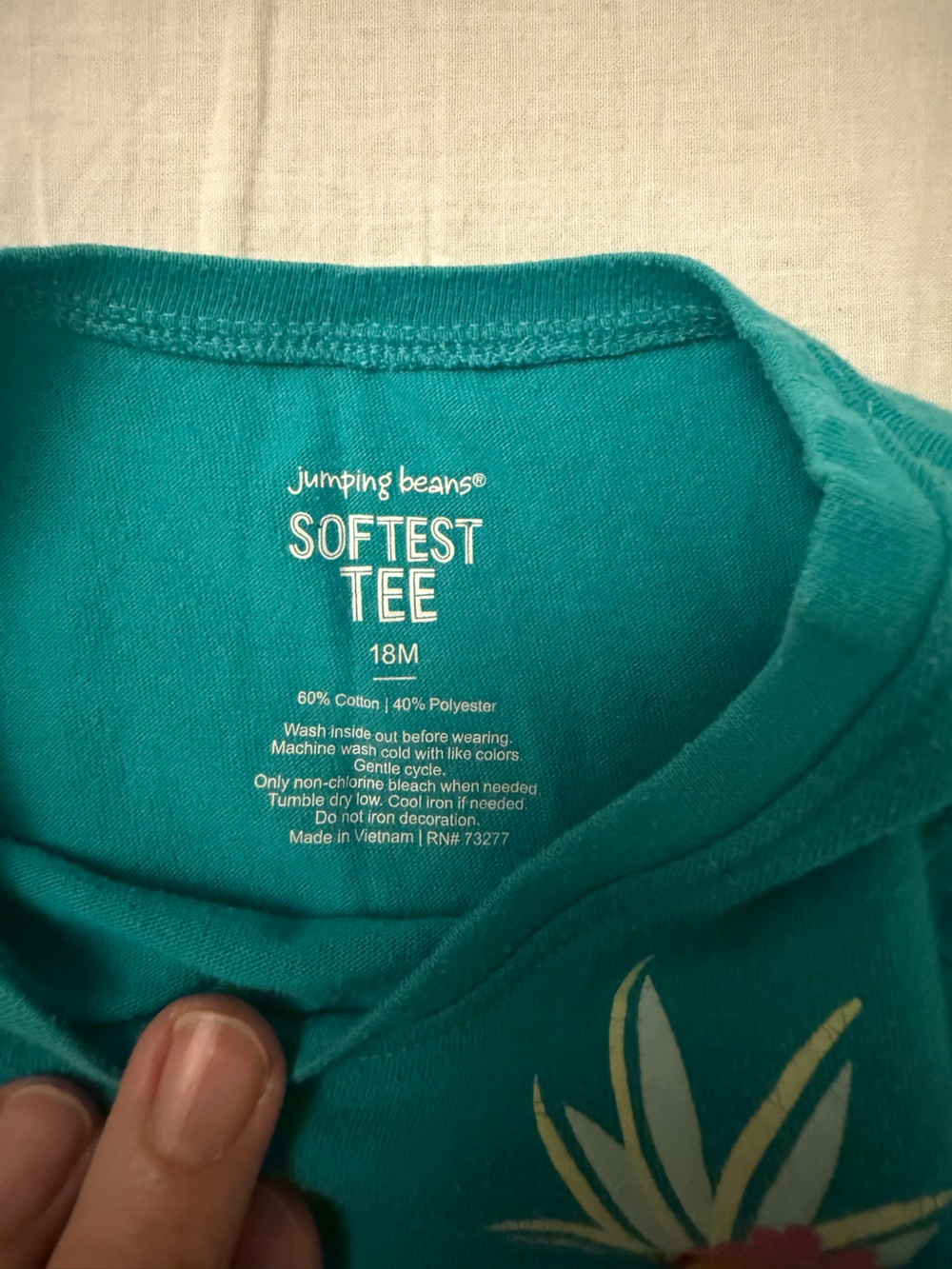 Teal Tee with Pineapple Patch - Picture 2 of 2